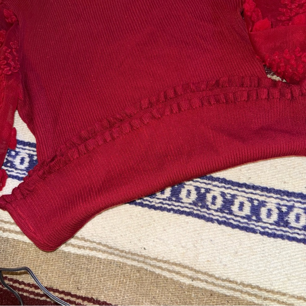 Almost Famous Red Ruffled Sweater - Picture 5 of 7